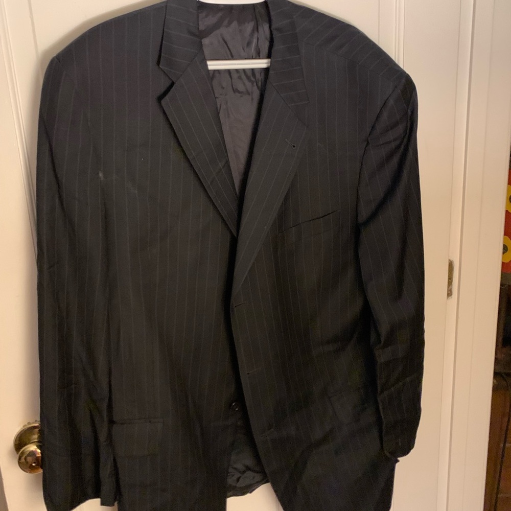 Joseph Abboud 44L wool navy pinstripe suit